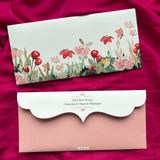 Peach and Red flowers personalized money shagun  envelope